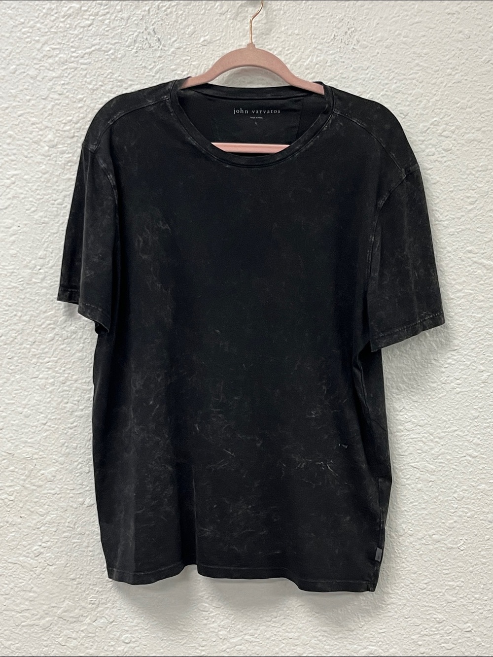John Varvatos Washed Black Short-Sleeve Crewneck Tee #1212